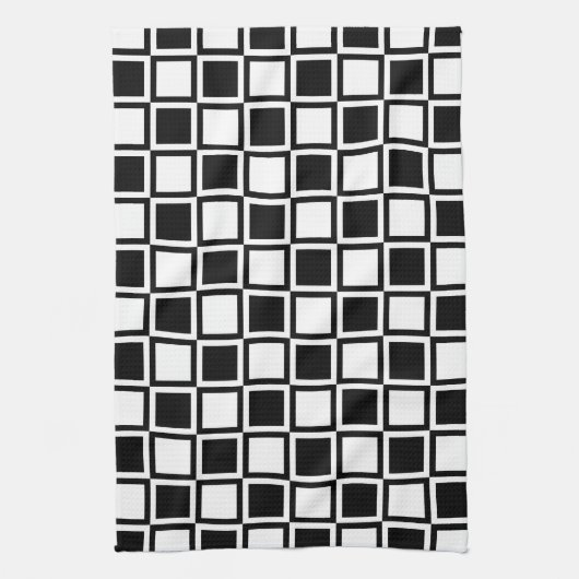 Black Bold Mod Squares Theedoek (Verticaal)