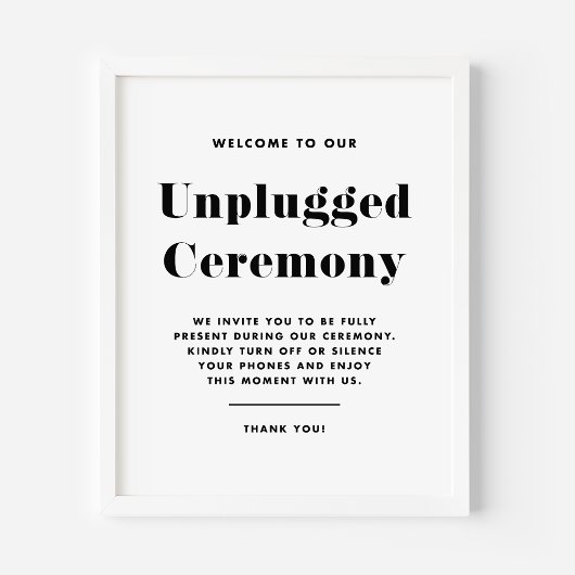 Black Bold Retro Typografie Unplugged Ceremony Poster