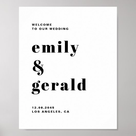 Black Bold Retro Typography Modern Wedding Poster (Voorkant)