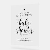 Black Bold Script Baby shower Welkom Acryl Bord (Hoek)