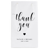 Black Bold Script Wedding Bedankt Cadeautas (Achterkant)