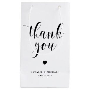 Black Bold Script Wedding Bedankt Cadeautas
