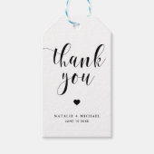 Black Bold Script Wedding Bedankt Gift Label Cadeaulabel (Voorkant)