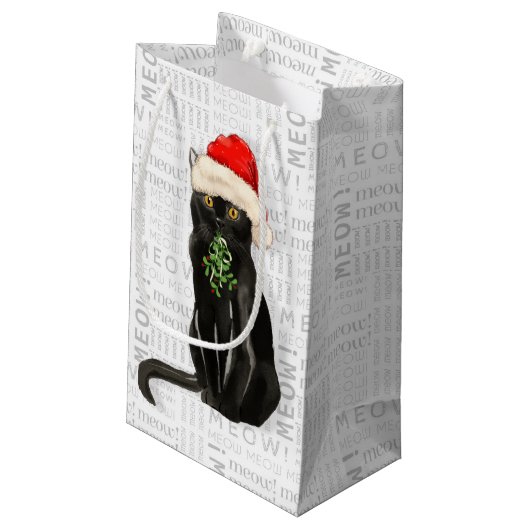 Black Bombay Cat Pounce in het nieuwe seizoen Klein Cadeauzakje (Achterkant Gekanteld)