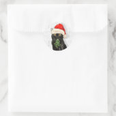 Black Bombay Cat Waterverf Santa Ronde Sticker (Tas)