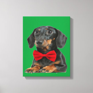 Black Border Collie Puppy Canvas Afdruk