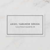 Black Border Grey Linen Professional Visitekaartje (Voorkant)