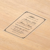 Black Border Muslim Wedding Acryl Uitnodigingen (Laagn)