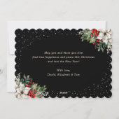 Black Botanical Feestdagenkaart (Achterkant)