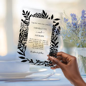 Black botanical modern clear luxury wedding acryl uitnodigingen