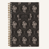 Black | Botanical Snake Personalized Notitieboek (Voorkant)