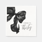Black Bow 30th 40th 50th Birthday  Servet (Voorkant)