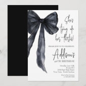 black bow 30th Birthday Party Invitation (Devant / Derrière)