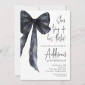 black bow 40th Birthday Party Invitation (Devant)