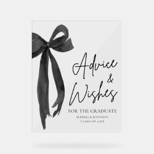 Black Bow Afstudeerder Party Afstuderen advies en Acryl Bord