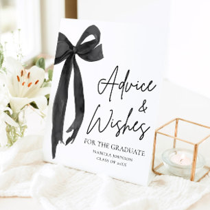 Black Bow Afstudeerder Party Afstuderen advies en Reclamebord Met Voetstuk