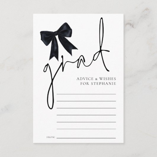 Black Bow Afstudeerder Script Afstuderen Adviezen  Informatiekaartje (Voorkant)