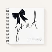 Black Bow Afstudeerder Script Afstuderen gastenboe Notitieboek (Voorkant)