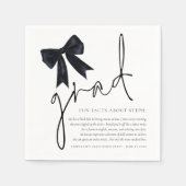 Black Bow Afstudeerder Script Fun Facts Afstudeerf Servet (Voorkant)