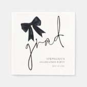 Black Bow Afstudeerder Script Naam Datum Graduatio Servet (Voorkant)