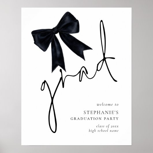 Black Bow Afstudeerder Script Welkom bij Graduatio Poster (Voorkant)