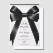 Black Bow Afstuderen Uitnodiging | Elegant modern (Offset)