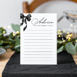 Black Bow Baby shower Advies Kaart