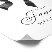 Black Bow Baby shower Favors Sign Poster (Hoek)