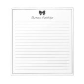 Black Bow Border Handwritten Custom Name Lined  Notitieblok (Voorkant)
