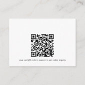 black Bow bridal shower QR code for registry  Informatiekaartje (Achterkant)