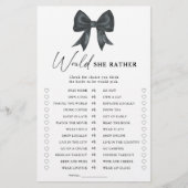 Black Bow bridal shower Would she rather game (Voorkant)