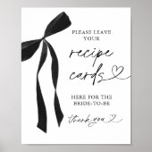 Black Bow Bruids Recept Kaarten Teken Poster (Voorkant)