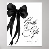 Black Bow Cards & Gifts Table Sign Poster (Devant)