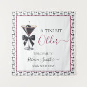 Black Bow Cherry Drink 'A tini bit Older' Birthday Wandkleed (Voorkant)
