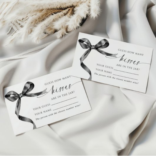 Black Bow Combien de baisers Douche Carte de jeu