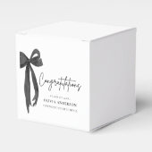Black Bow Coquette Afstuderen gefeliciteerd Bedankdoosjes (Voorkant Zijde)