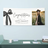 Black Bow Coquette Afstuderen gefeliciteerd Spandoek (Beurs)