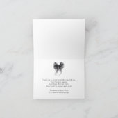 Black Bow Coquette Bridal Shower  Bedankkaart (Binnen)