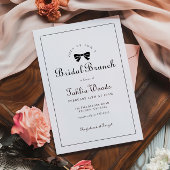 Black Bow Coquette Elegante Bruids Brunch Kaart