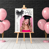 Black Bow Coquette Graduation Party Photo Sign Poster