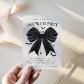 Black Bow Coquette Halloween Invitation