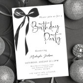 Black Bow Coquette Party Birthday Invitation