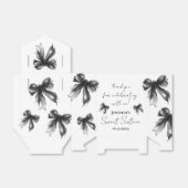 Black Bow Coquette Script Sweet 16 Thank You  Bedankdoosjes (Uitgevouwen)