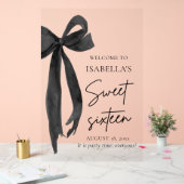 Black Bow Coquette Sweet 16 Anniversaire Bienvenue (Mariage)