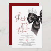 Black Bow ⎮Elegance Bridal Shower Kaart (Voorkant / Achterkant)