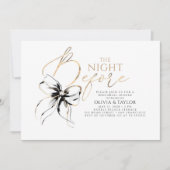 Black Bow Elegant Modern Chic Rehearsal Dinner Kaart (Voorkant)