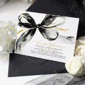 Black Bow Elegant Romantic Modern Bridal Shower Kaart