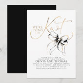 Black Bow Elegant Whimsical Engagement Party Kaart (Voorkant / Achterkant)
