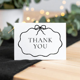 Black Bow Girl Baby shower Bedankkaart