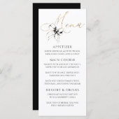 Black Bow Gold Typography Elegant Party Menu (Voorkant / Achterkant)